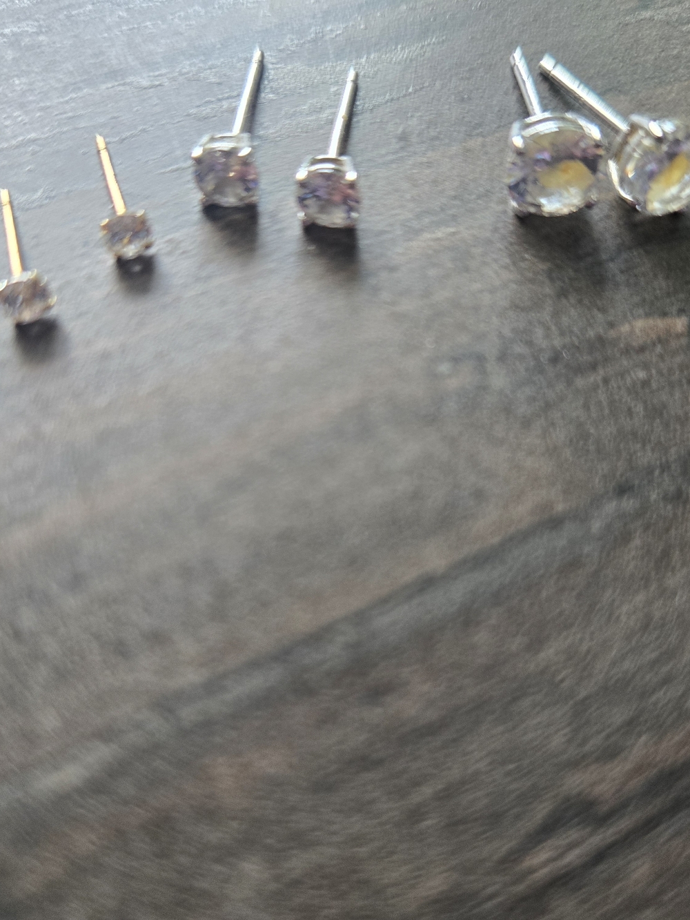 Silver Crystal Stud Earring Set - Iridescent Stones